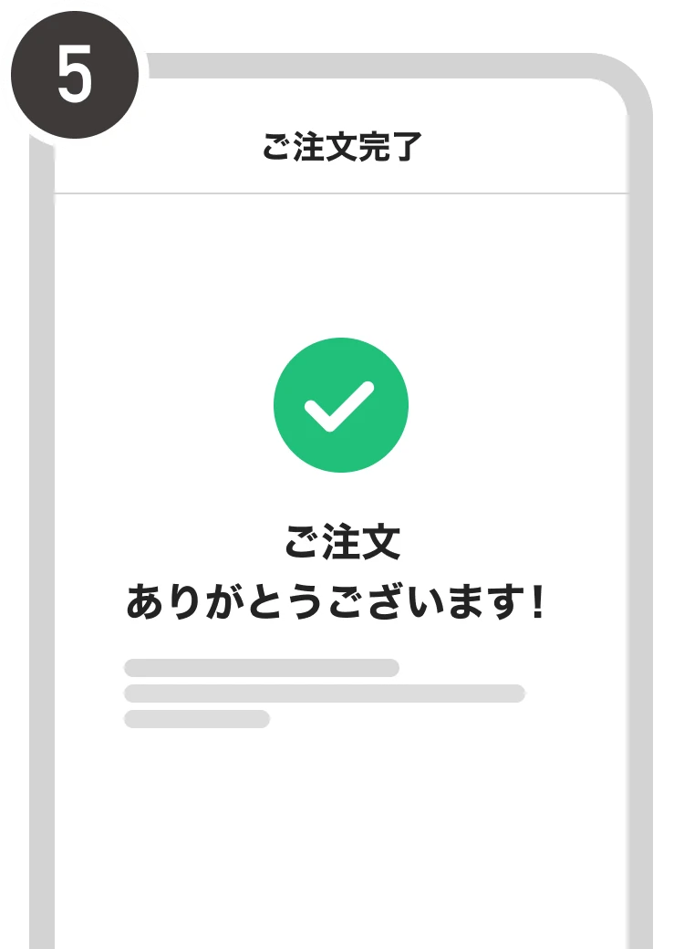 5：注文を確定する。
