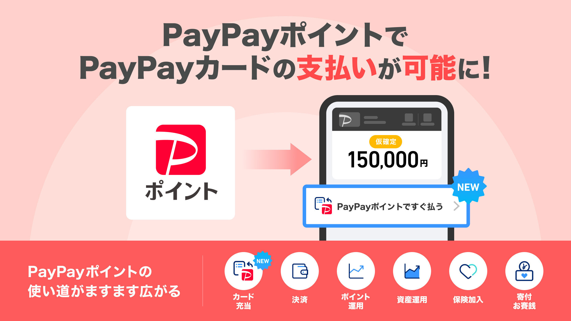 PayPayポイントでPayPayカードの支払いが可能に