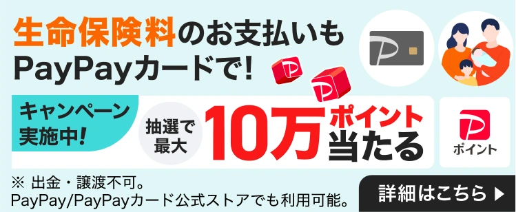対象の生命保険料のお支払いで抽選で最大10万ポイント！※期間・条件・対象外あり