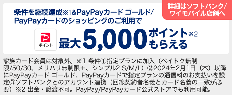 PayPayカード割加入特典