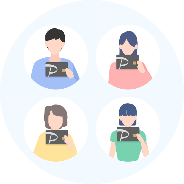 子どもも母親も配偶者もカードを持っているイメージ