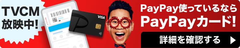 PayPay使っているならPayPayカード！TVCM放映中！詳細を確認する