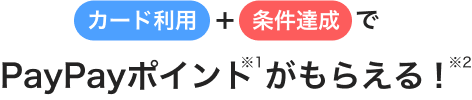 カード利用＋条件達成でPayPayポイントがもらえる！