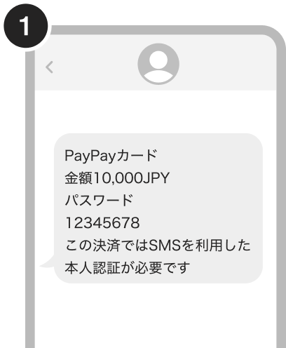 SMSでの認証方法手順（1）
