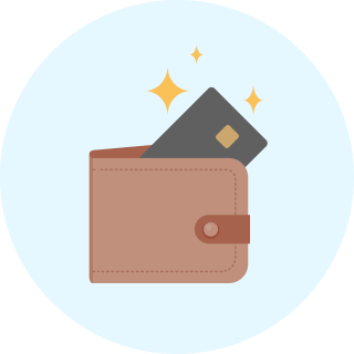 新しいカードを財布にしまう